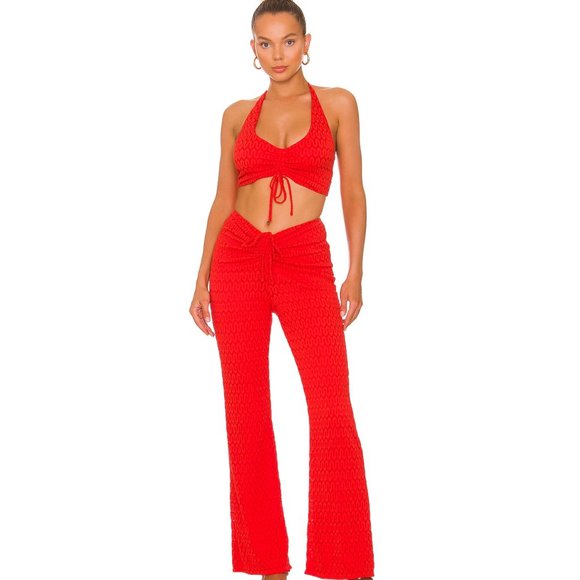 Lovers + Friends Pants - Lovers + Friends Kenya 2 Piece Top and Pants Set in Red NWT Size Small